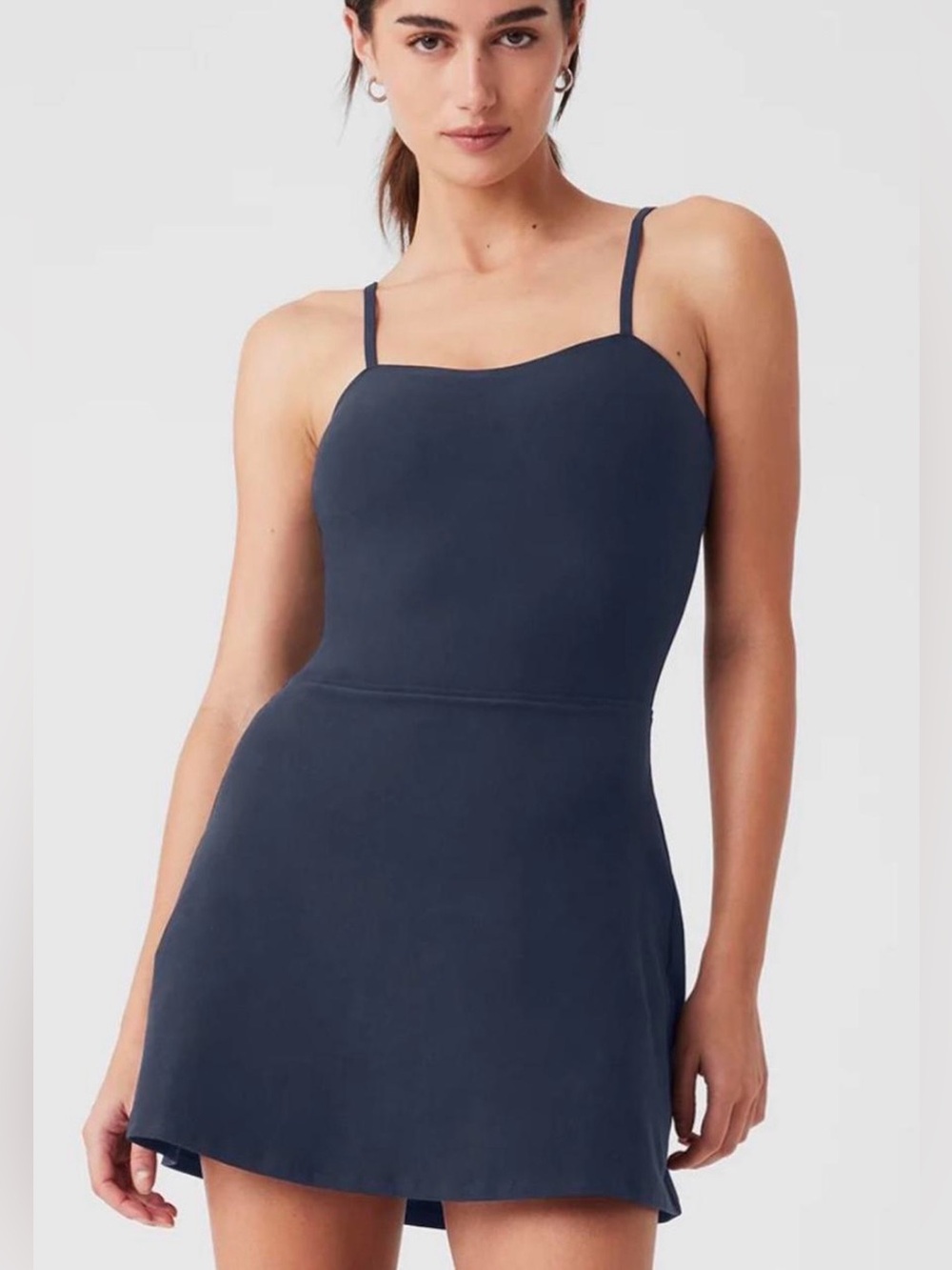 ALO Yoga Navy Spaghetti-Strap Mini Dress